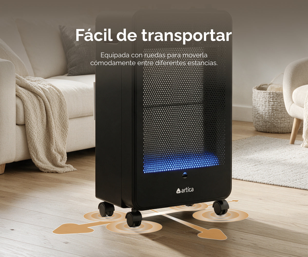 ESTUFA GAS ARTICA AEA3800N LLAMA AZUL 3800W NEGRO