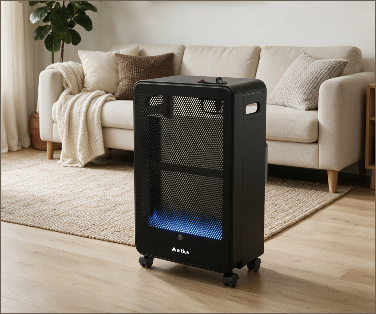 ESTUFA GAS ARTICA AEA3800N LLAMA AZUL 3800W NEGRO