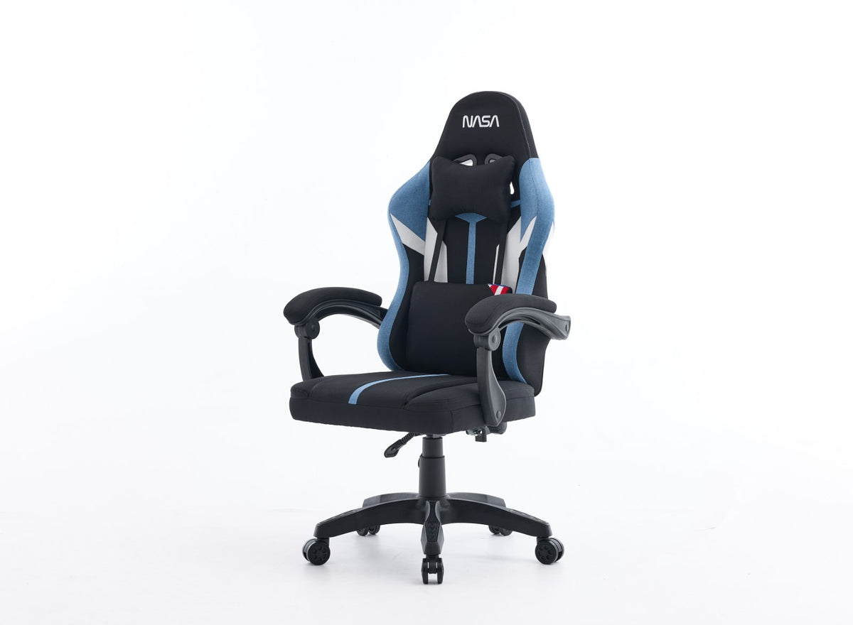 SILLA GAMING NASA SATURN PRO NEGRO AZUL CLARO