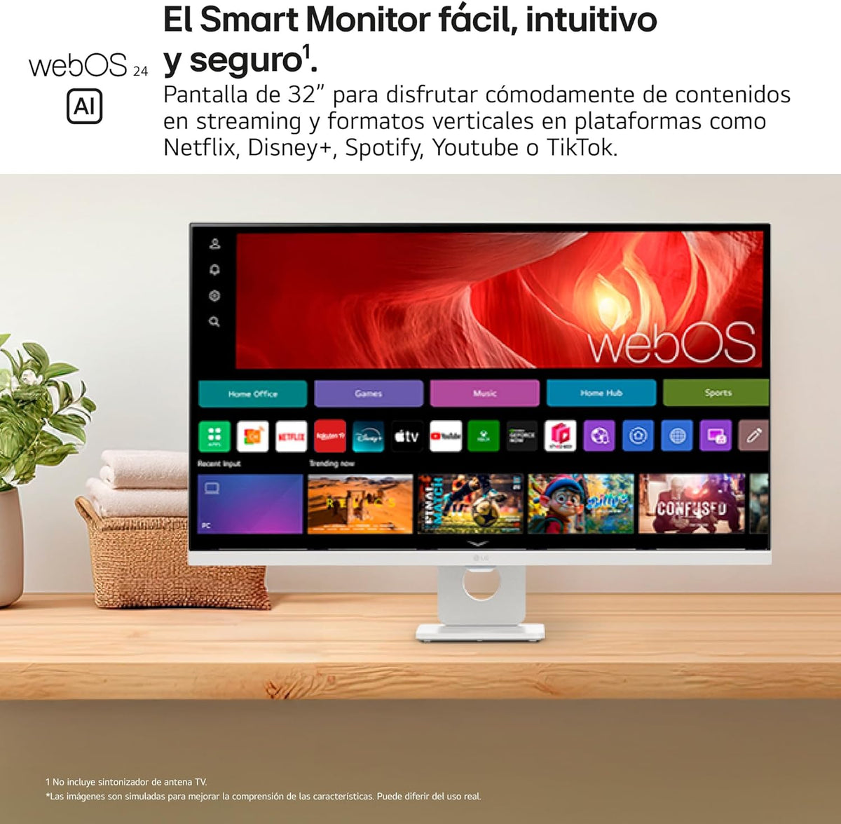 MONITOR LG 32" 32U721SA W 4K UHD SMART MONITOR HDR