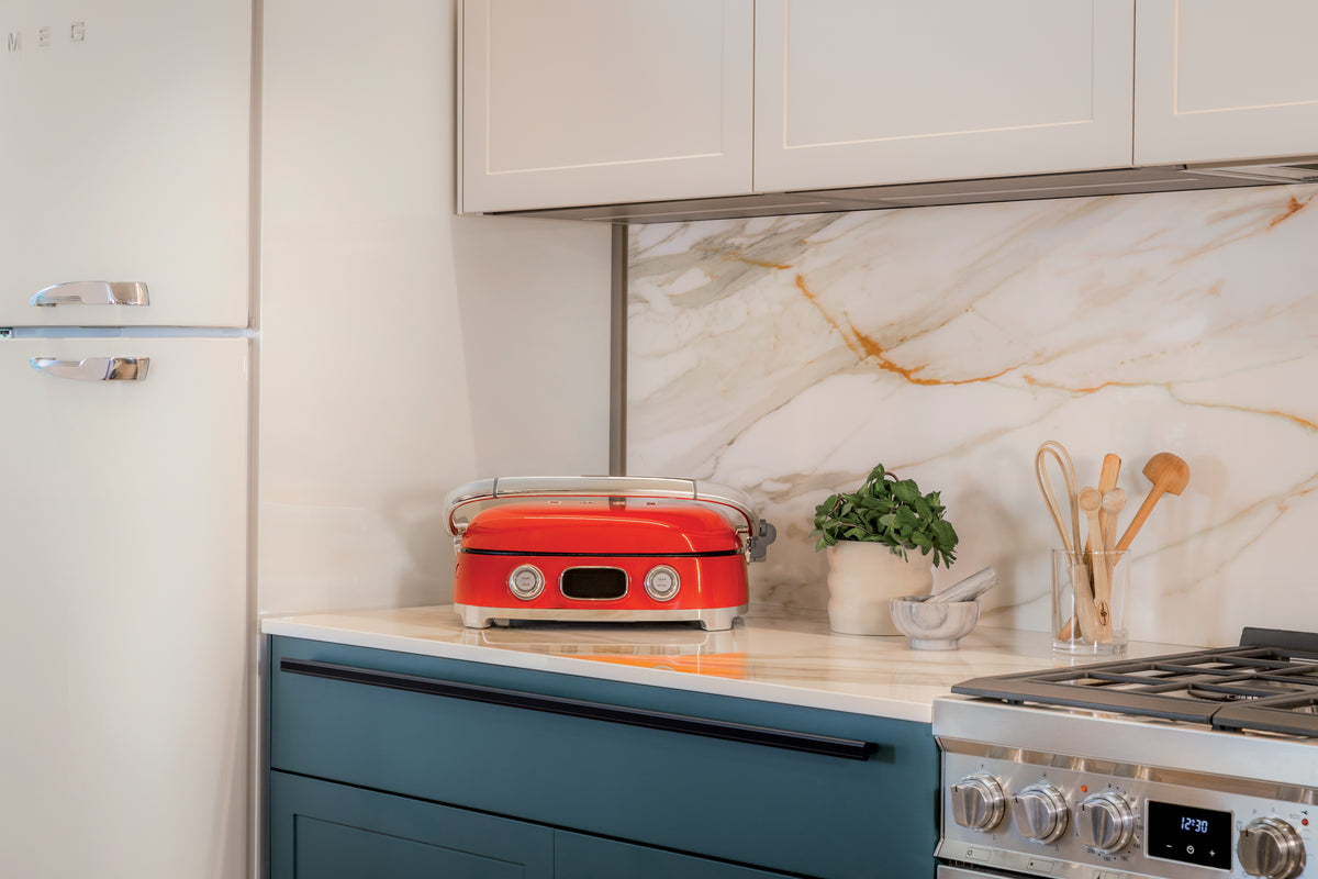 GRILL SMEG MGF01RDEU ROJO 2000W 4 PLACAS INTERC.