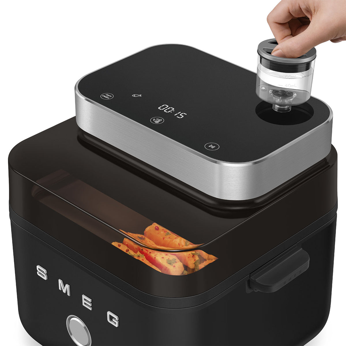 FREIDORA AIRE SMEG AFC01BLMEU 1450W 7L 10PR NEGRO