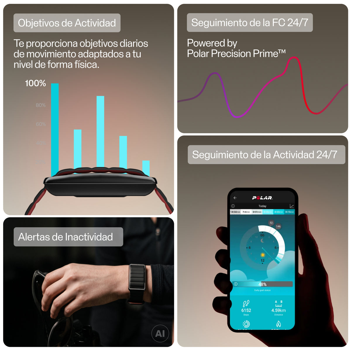 SMART BAND POLAR LOOP GEN2 BLK/CHE SIL S-M