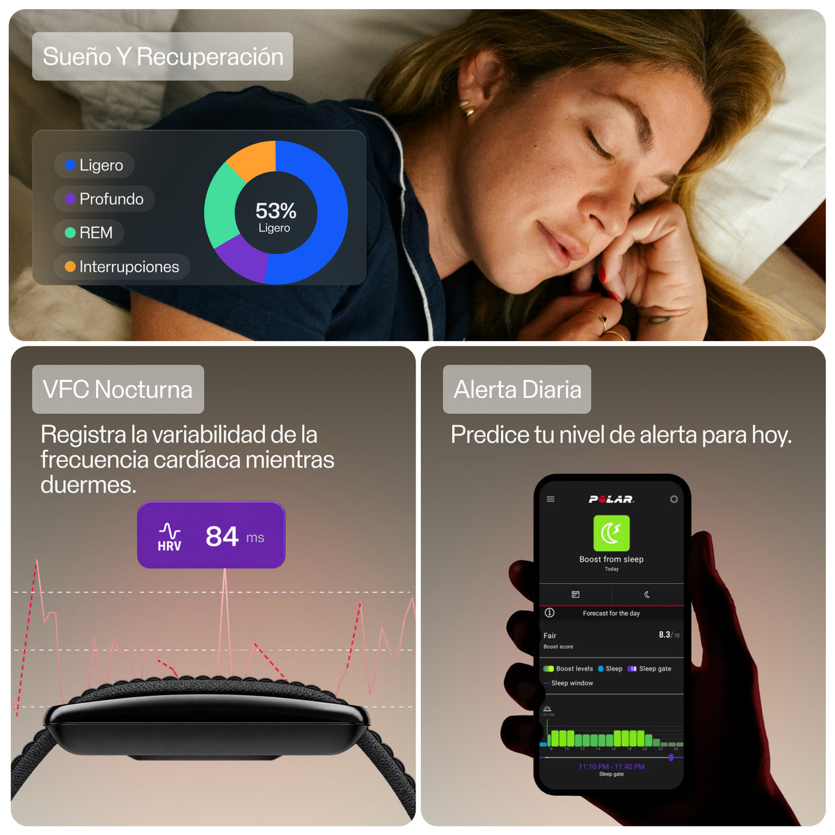 SMART BAND POLAR LOOP GEN2 BLK/CHE SIL S-M