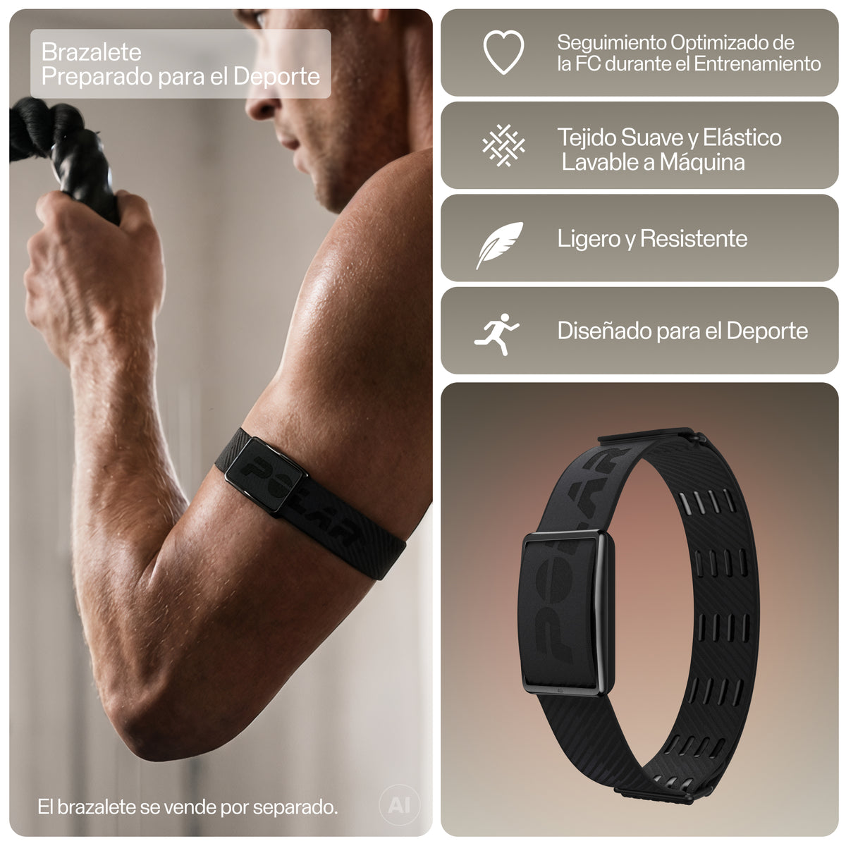 SMART BAND POLAR LOOP GEN2 BLK/CHE SIL S-M