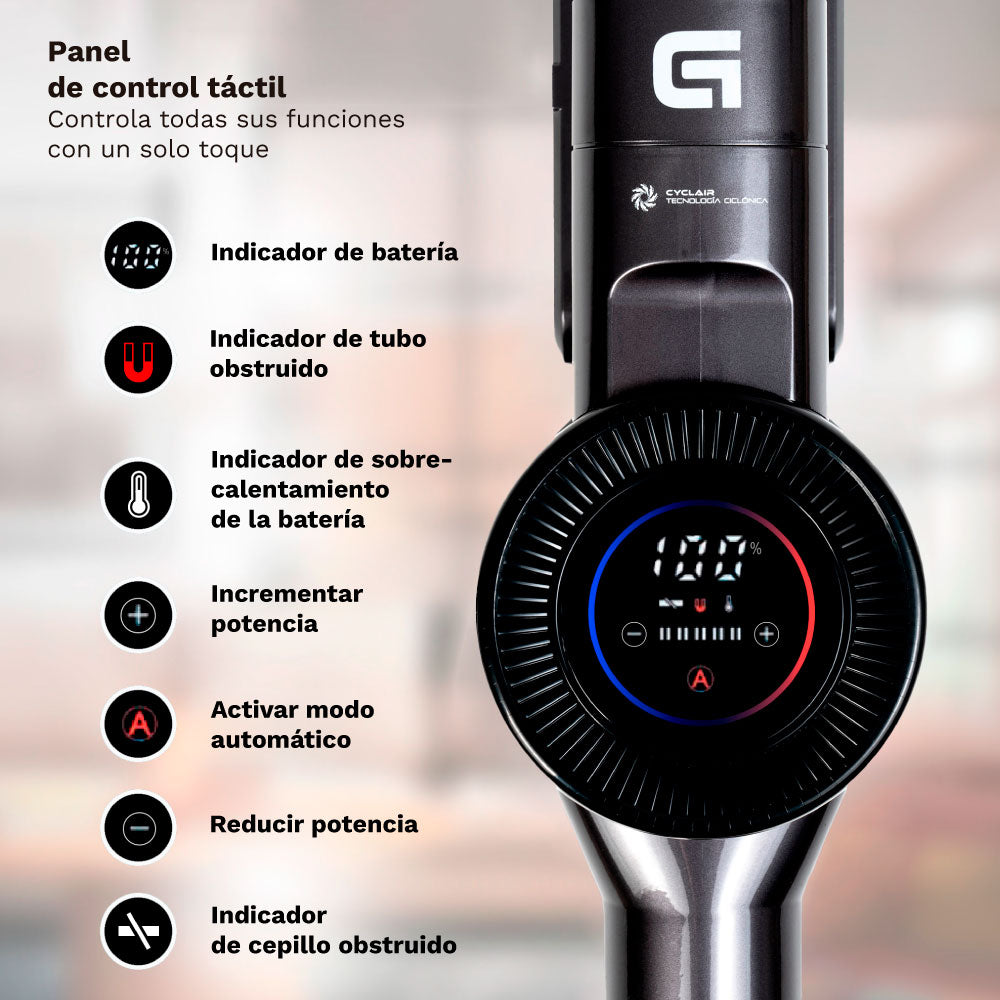 Aspirador escoba sin cables 28 kPa con autovaciado Grunkel ASP-N28ST