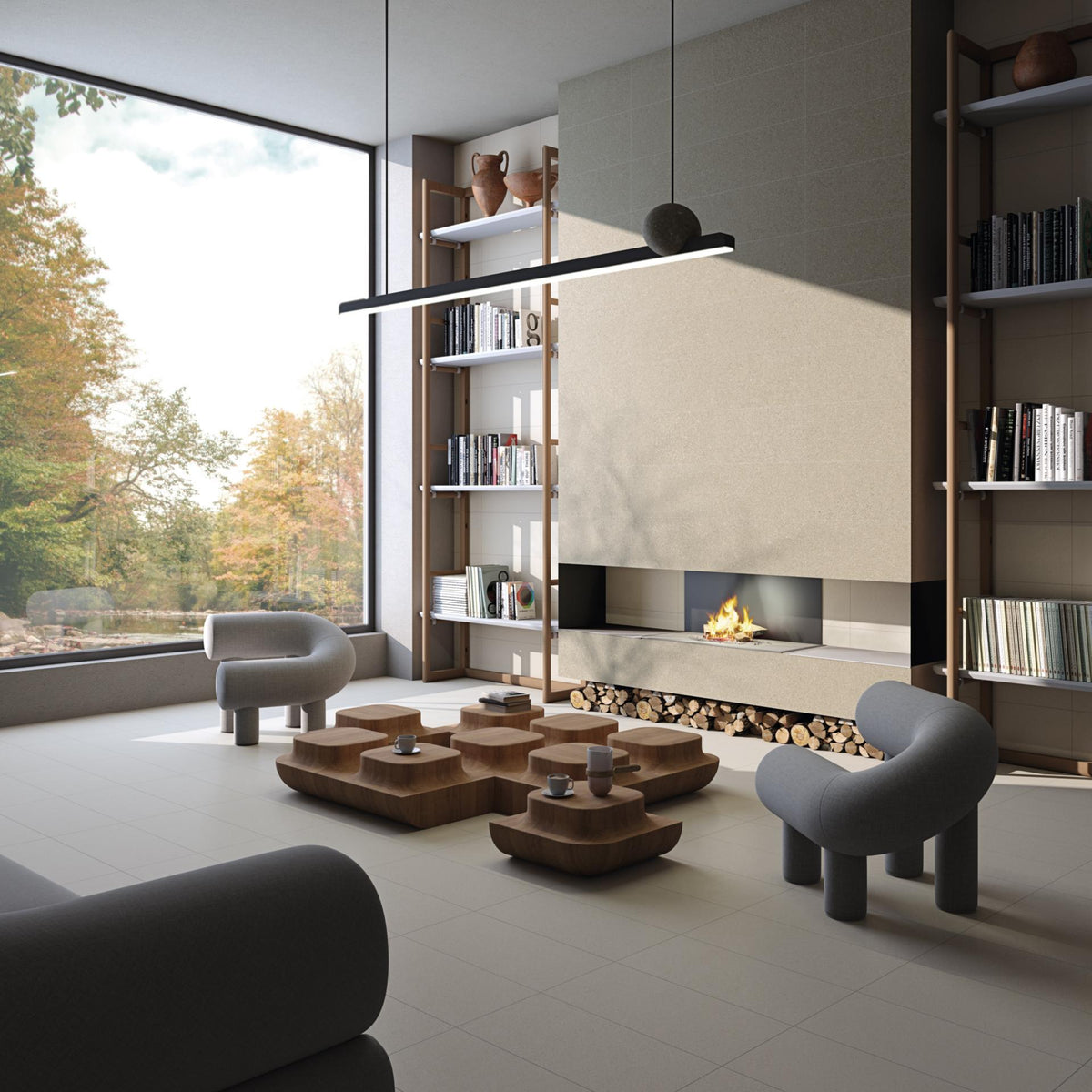 Pavimento porcelánico Duo 30x60 cm Beige - Vives (ambiente)