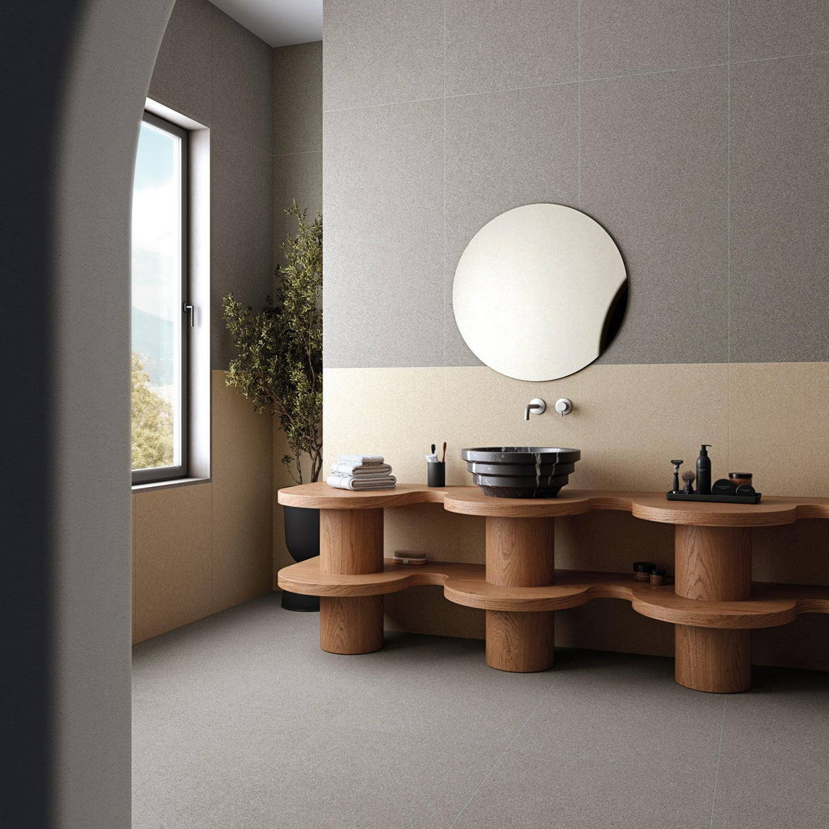 Pavimento porcelánico Duo 30x60 cm Cloud - Vives (ambiente)