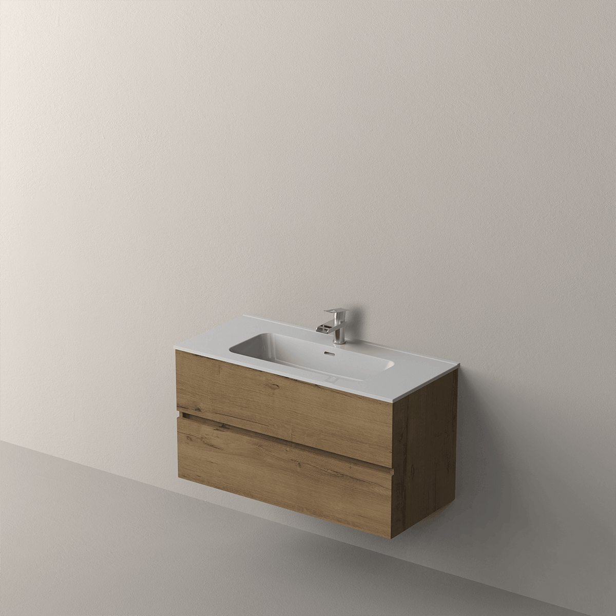 Conjunto mueble de baño Icon madera laminada Art con lavabo - NOFER
