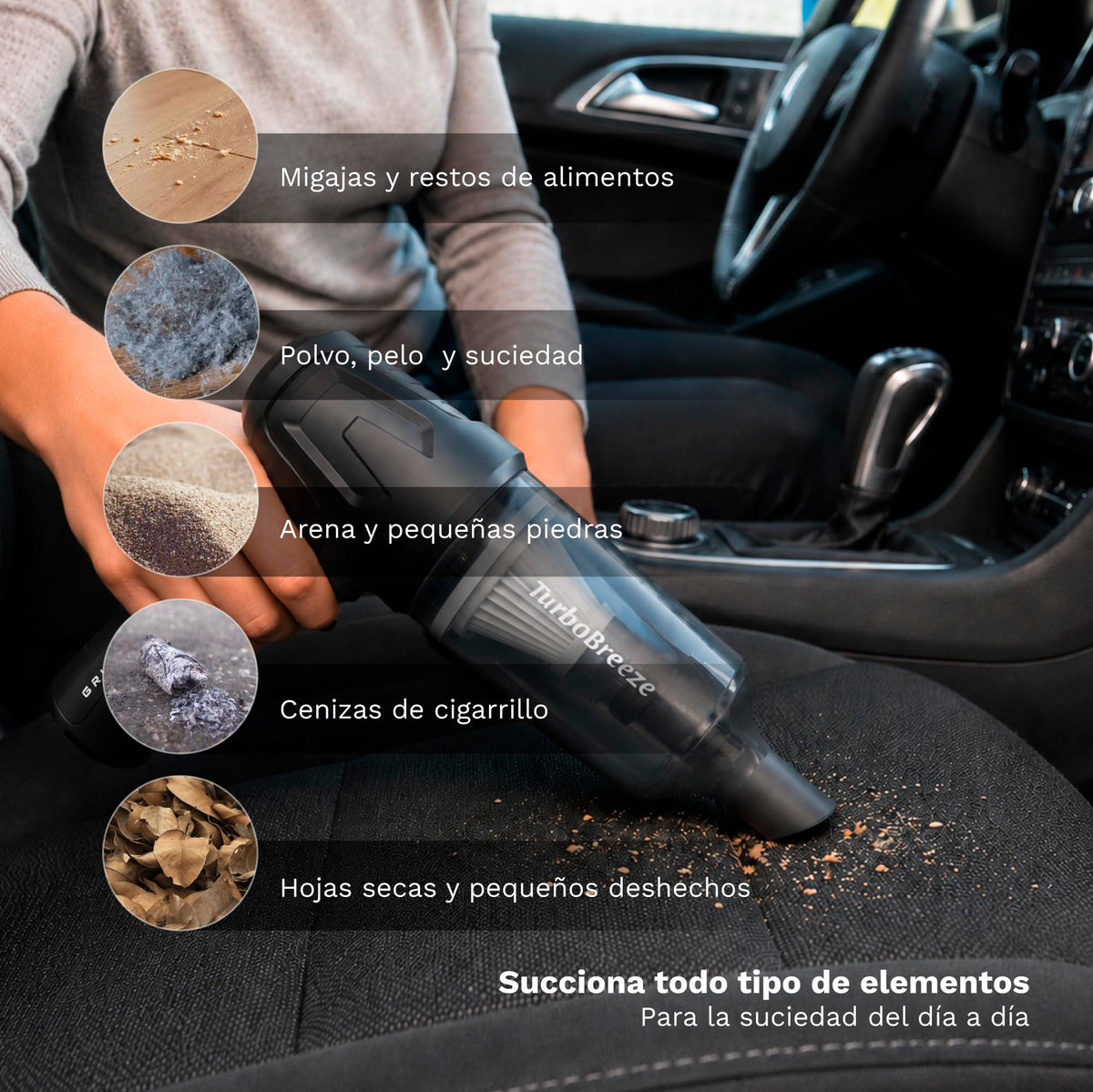 Aspirador de mano para coche Grunkel CARFORCE2