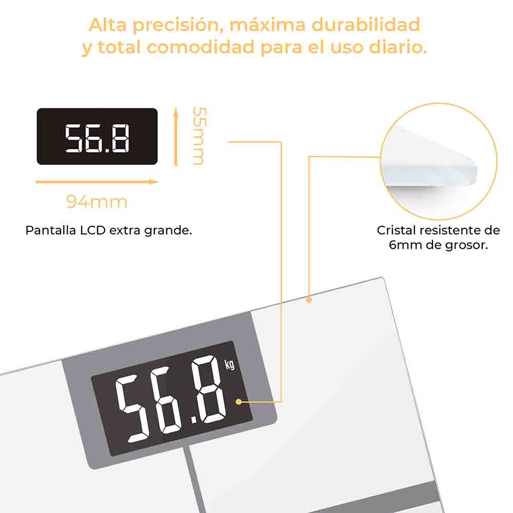 Báscula de baño digital Grunkel FITMAXWHITE blanca