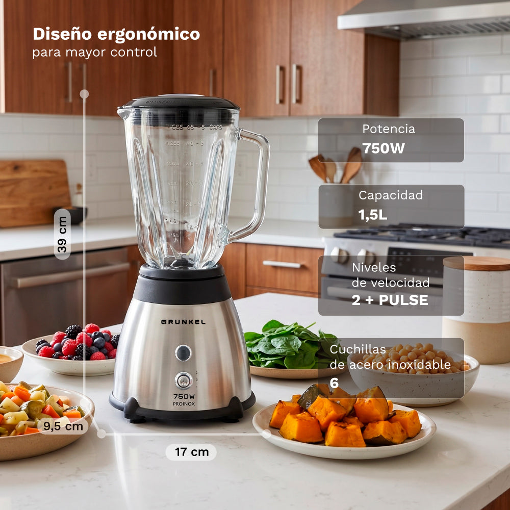Batidora de vaso Grunkel BAT-750PROINOX