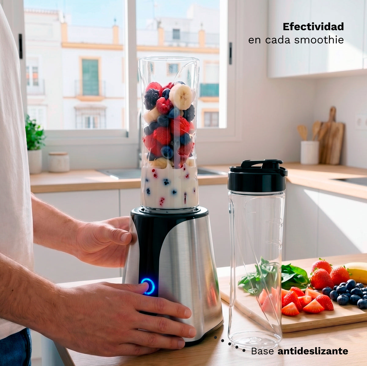 Batidora con vaso portátil Grunkel BAT-350SMOOTHSS