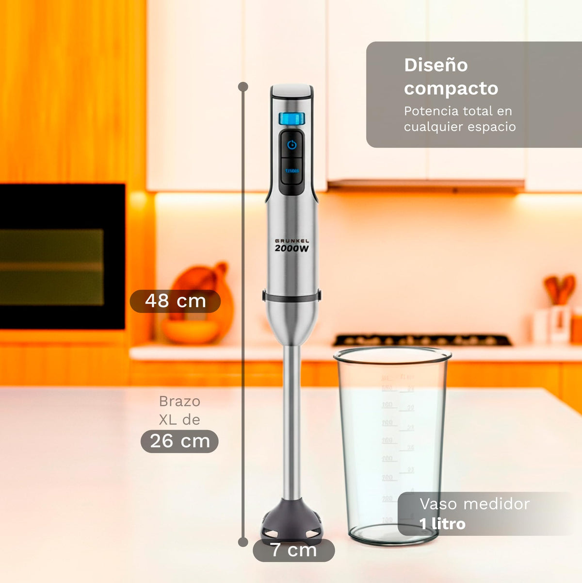 Batidora de mano con accesorios Grunkel BM-2000SET