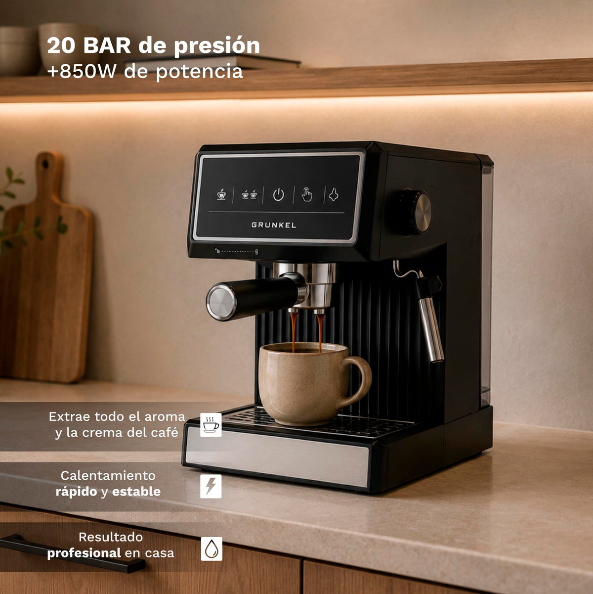 Cafetera espresso Grunkel CAFPRESSO-20PULSE