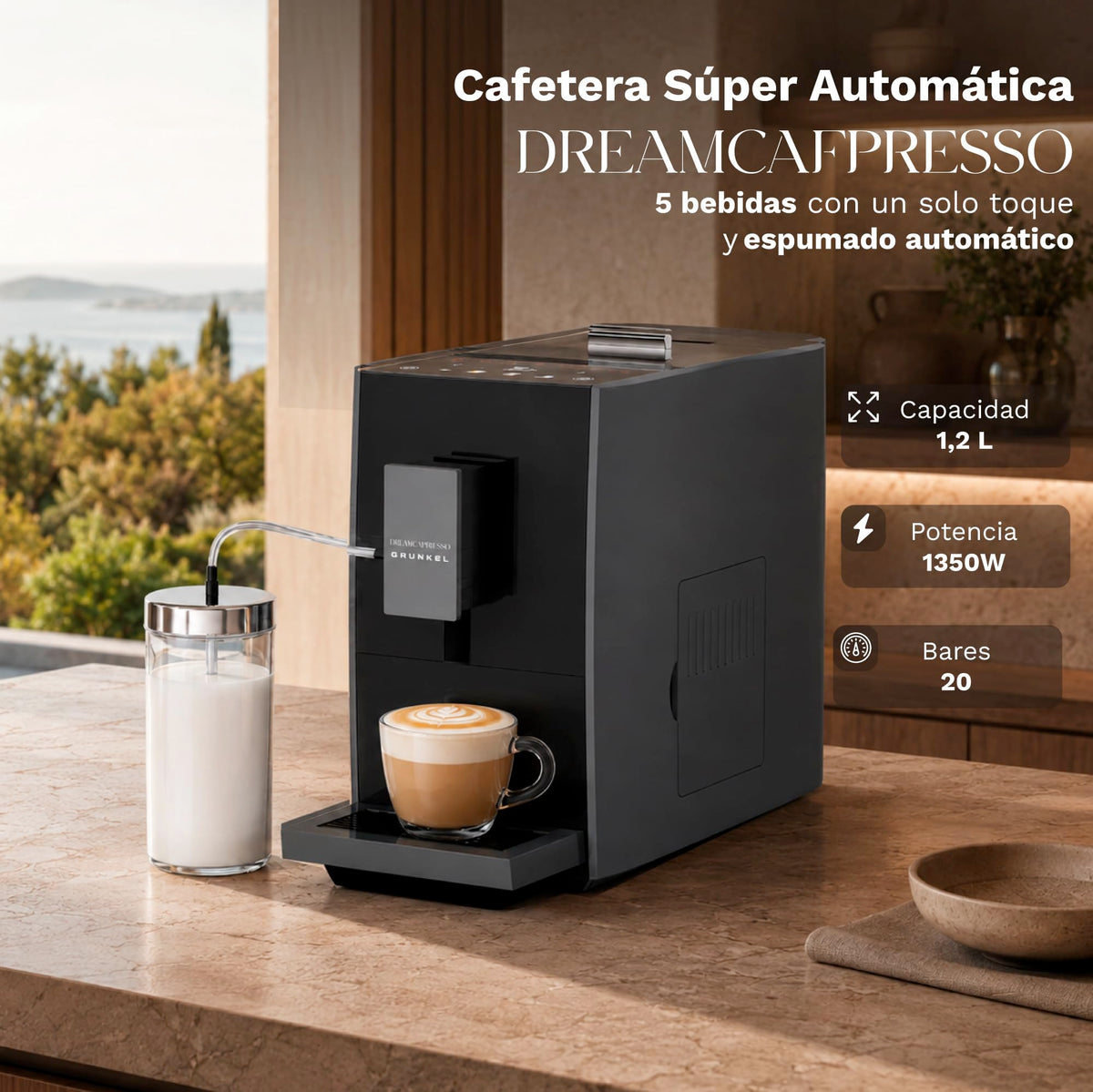 Cafetera superautomática Grunkel DREAMCAFPRESSO