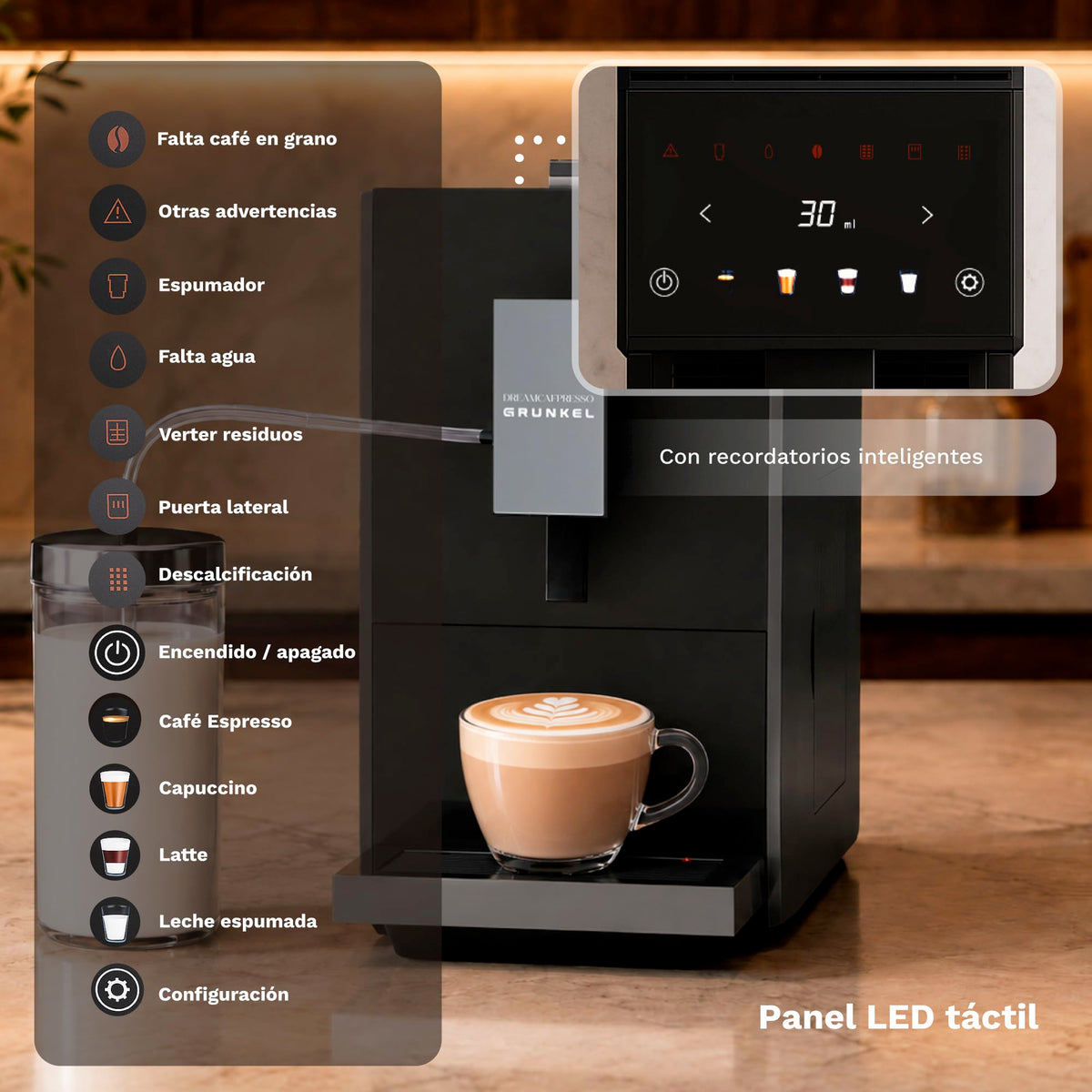 Cafetera superautomática Grunkel DREAMCAFPRESSO