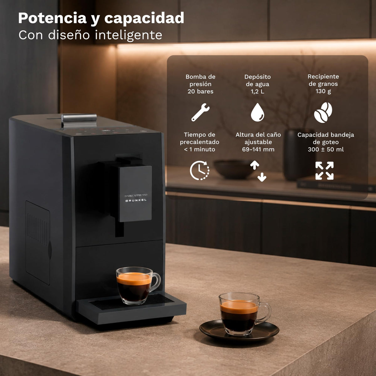 Cafetera superautomática Grunkel DARKCAFPRESSO