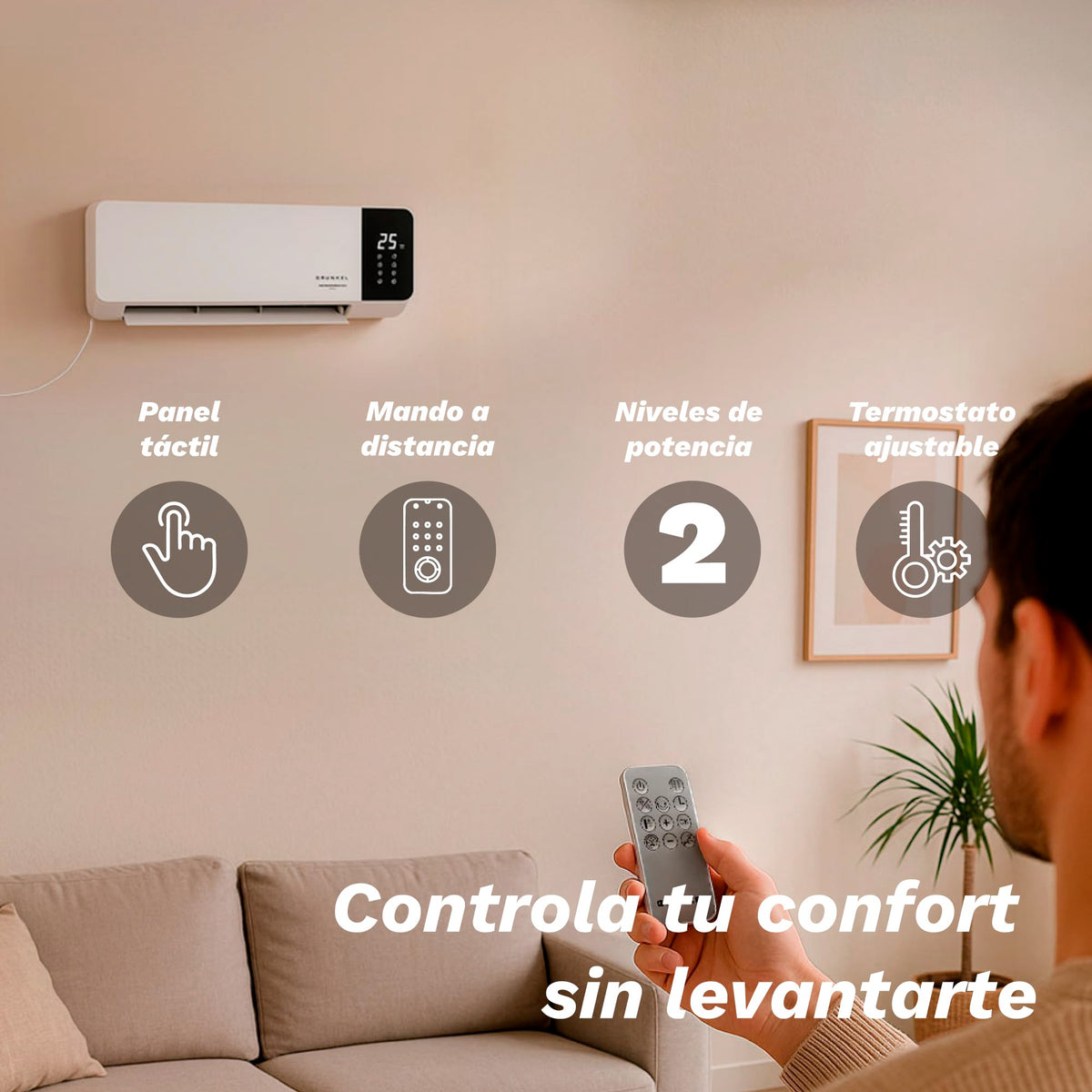 Calefactor cerámico de pared 2000 W Grunkel CF-2000WALL