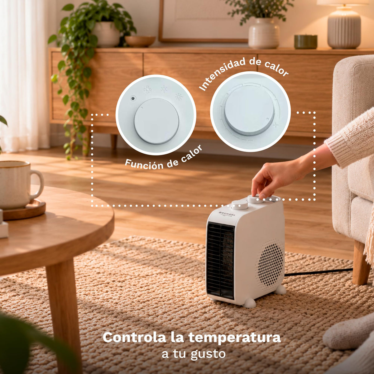 Calefactor de dos posiciones 2000 W Grunkel CF-2000DUAL