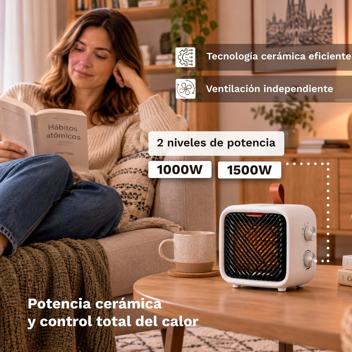 Calefactor cerámico 1500 W Grunkel CF-1500CM