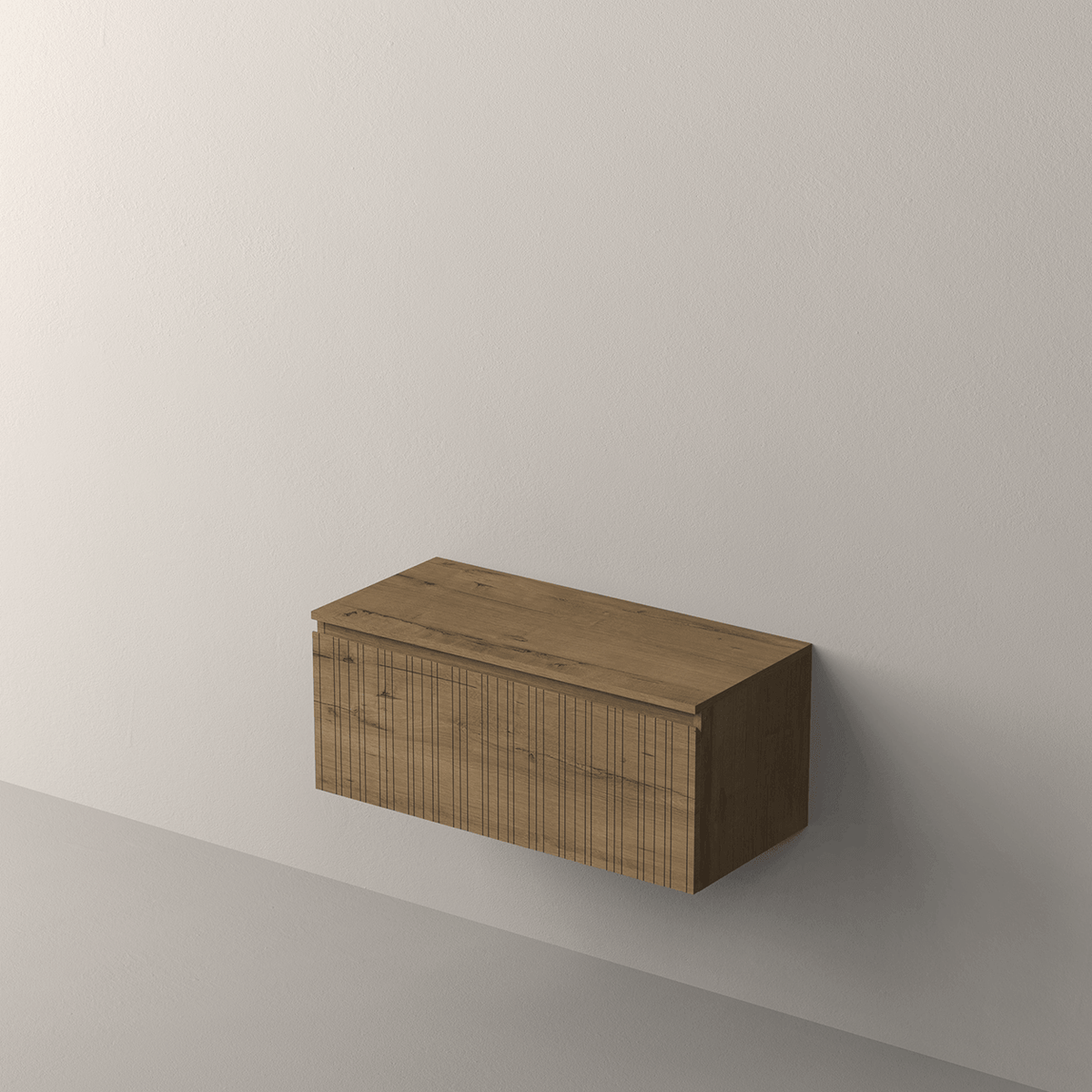 Mueble de baño suspendido Fer 1 cajón acabado Madera laminada Sand - NOFER
