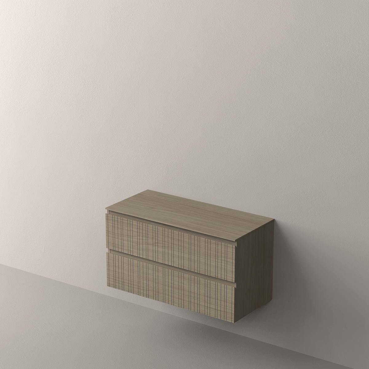 Mueble de baño suspendido Fer 2 cajones acabado Madera laminada Boreal - NOFER