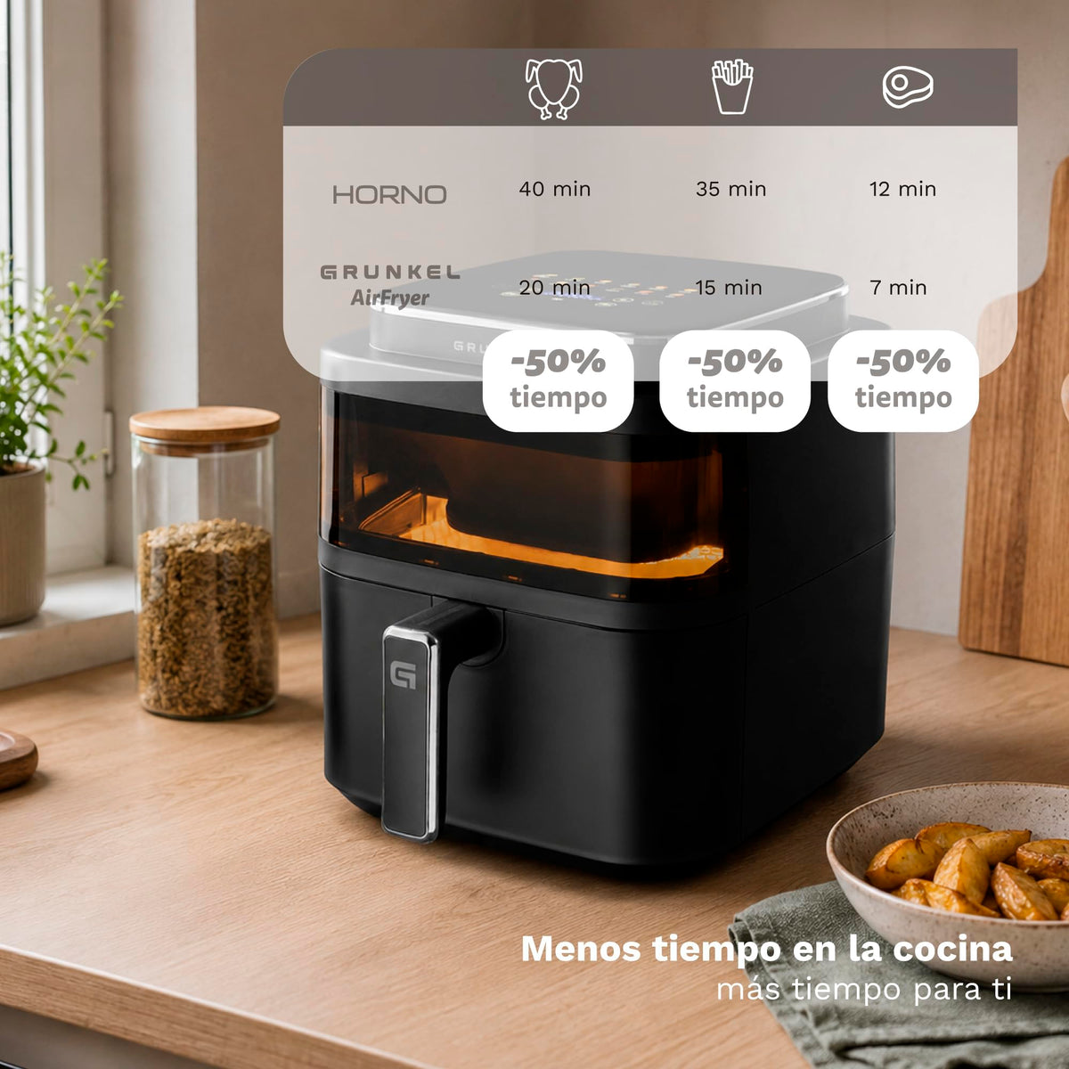 Freidora aire 6 L Grunkel BLACKLIGHTFRYER