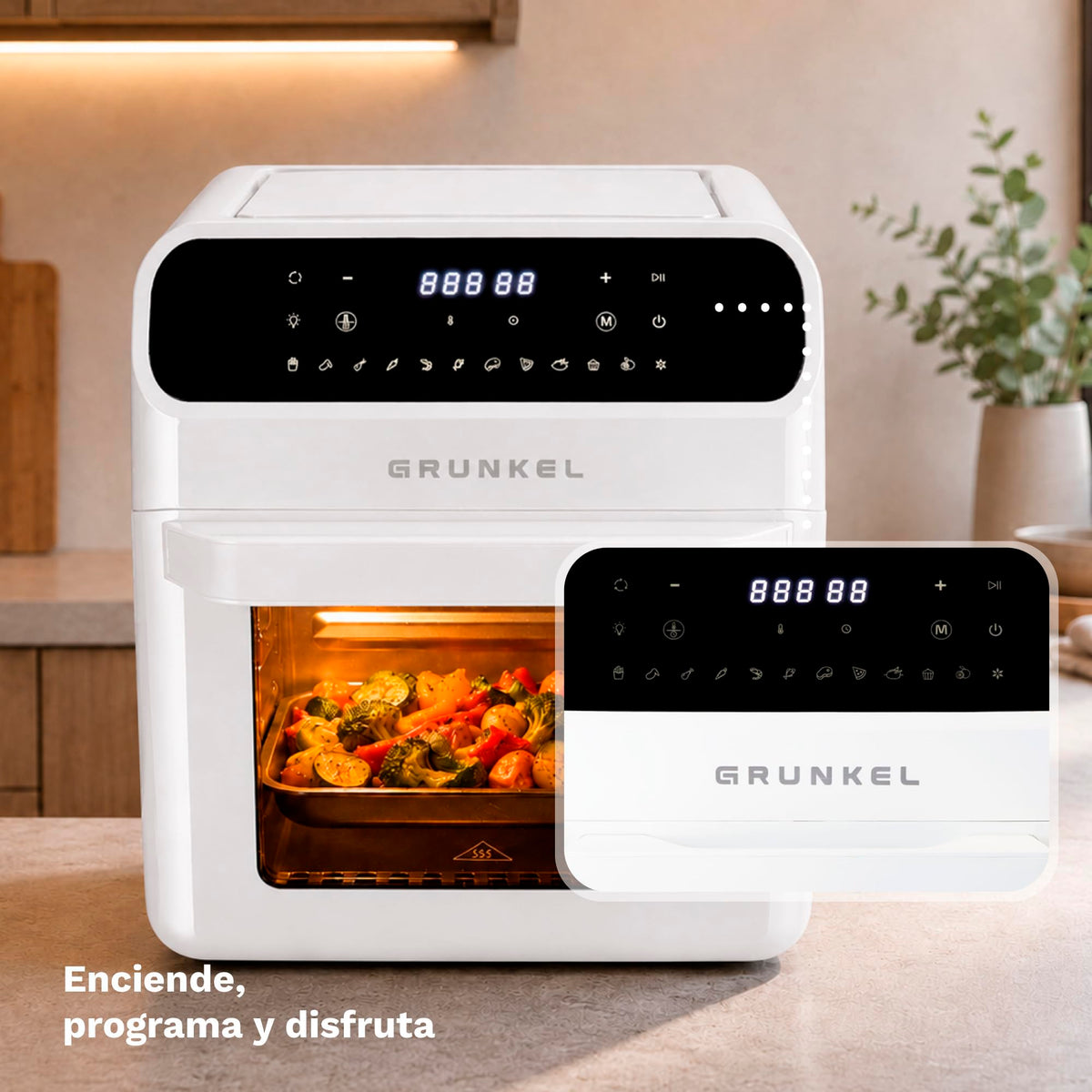 Freidora aire horno 12 L Grunkel WHITEFRYEROVEN blanca