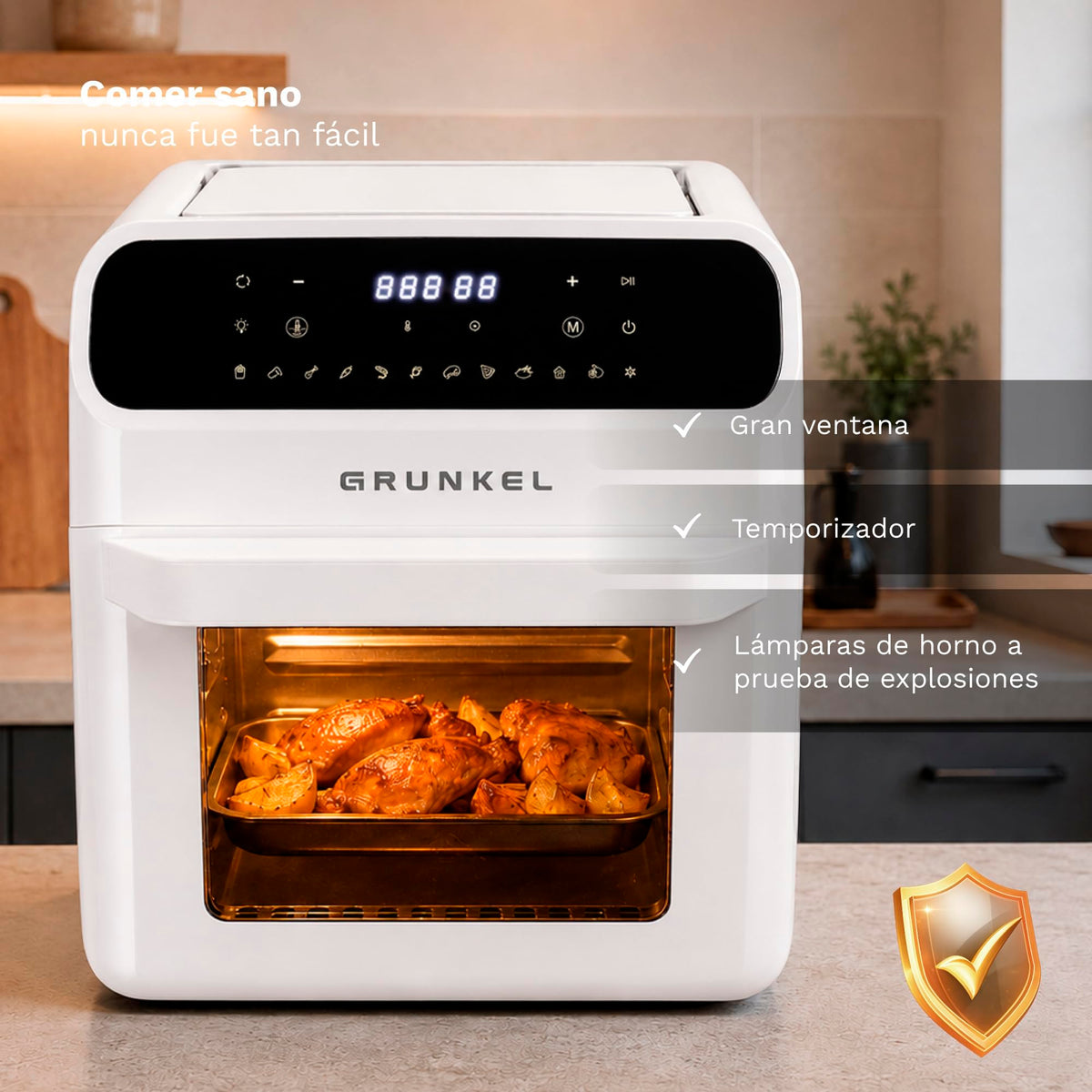 Freidora aire horno 12 L Grunkel WHITEFRYEROVEN blanca