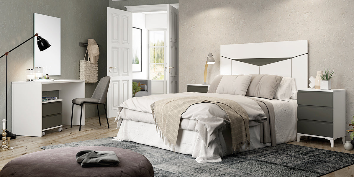 Cabezal WALL GHIO de Muebles Azor en Blanco/Grafito (composición 12)