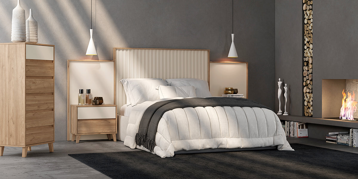Cabezal VERTY GHIO de Muebles Azor en Nogal/Perla (composición 39)