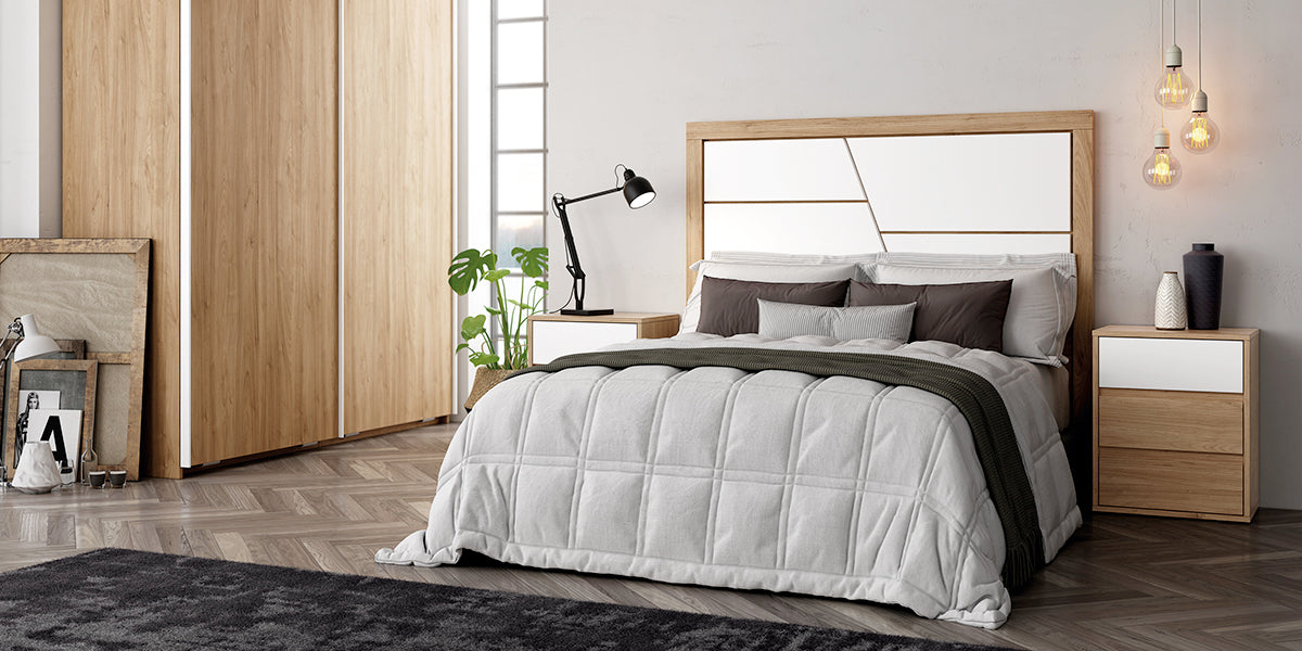 Cabezal YOKI GHIO de Muebles Azor en Nogal/Blanco (composición 56)