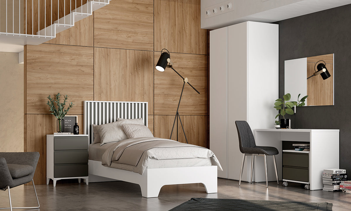 Cabezal MINIX GHIO de Muebles Azor en Blanco/Grafito (composición 58)