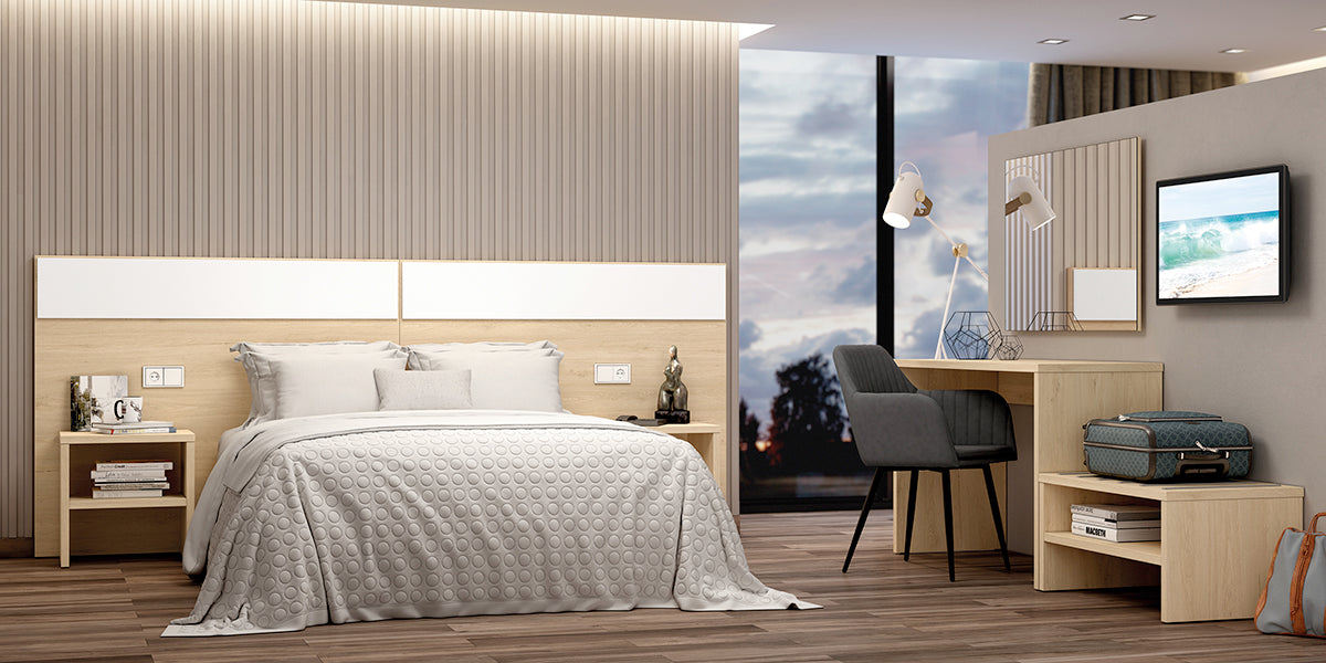 Cabezal panel STAR GHIO de Muebles Azor en Roble/Blanco (composición 63)