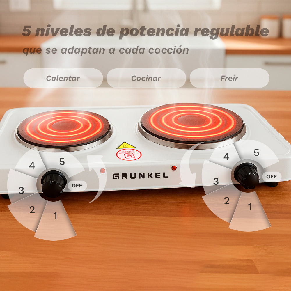 Hornillo eléctrico doble Grunkel EHP-218