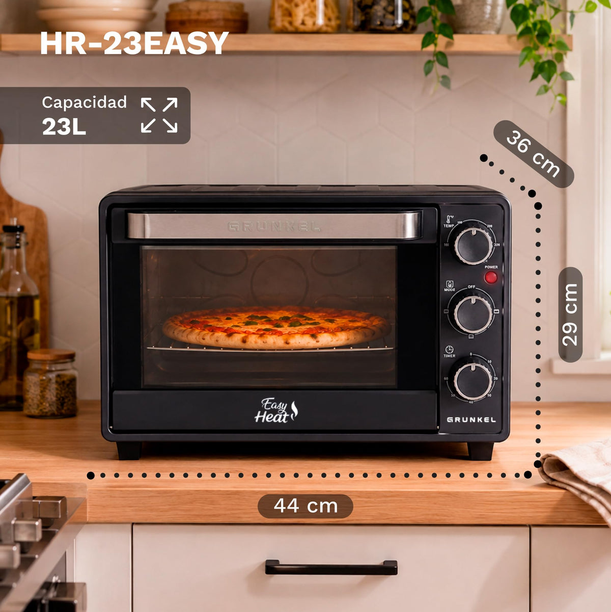 Horno eléctrico de sobremesa de 23 L Grunkel HR-23EASY
