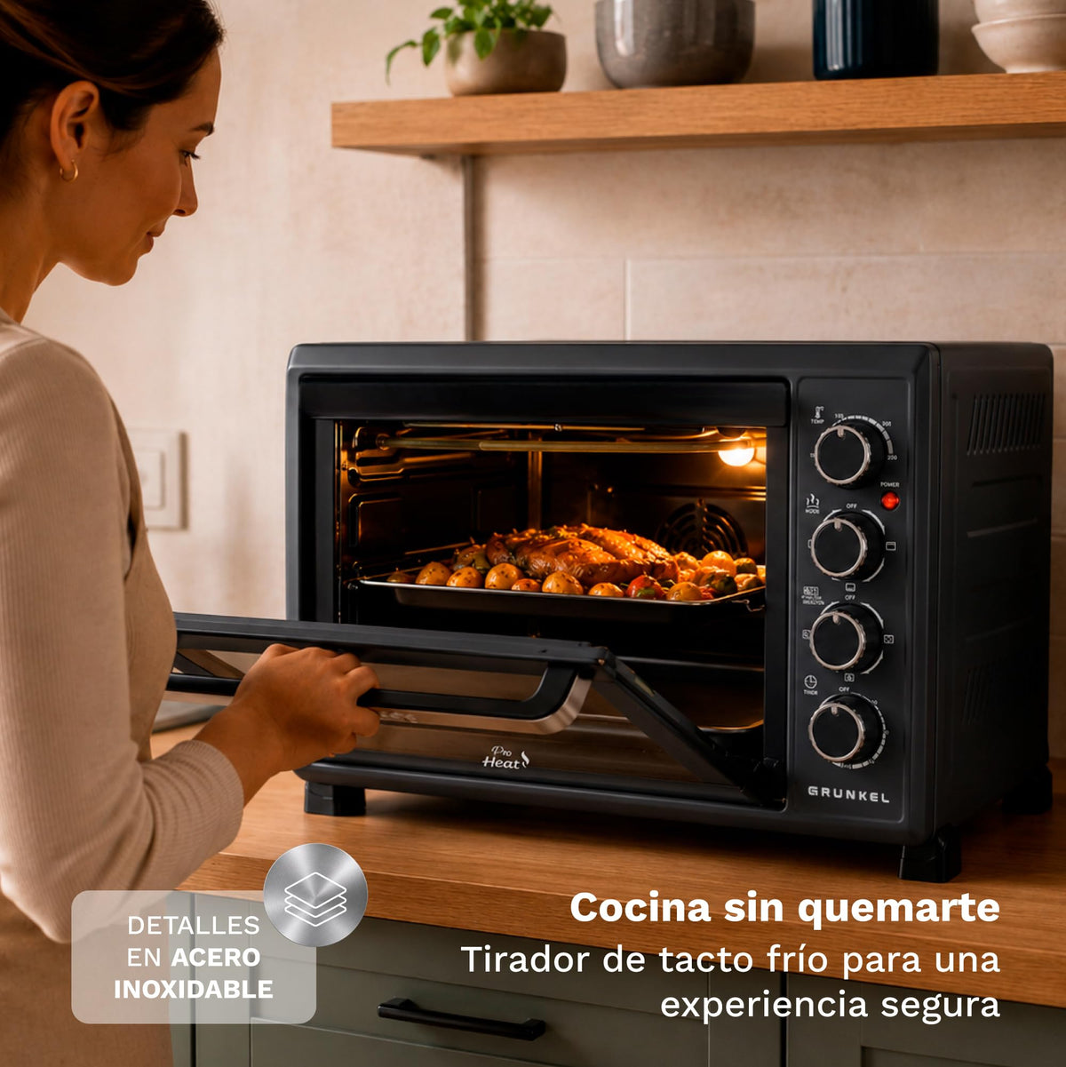 Horno eléctrico de sobremesa de 38 L Grunkel HR-38PRO