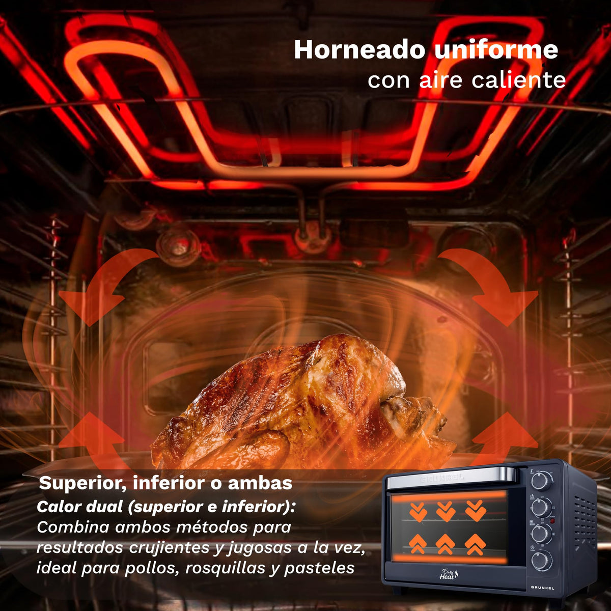Horno eléctrico de sobremesa de 48 L Grunkel HR-48PROMAX