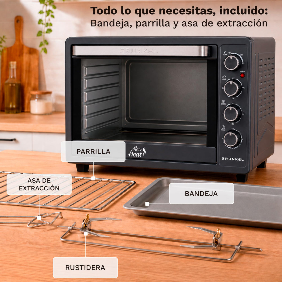 Horno eléctrico de sobremesa de 63 L Grunkel HR-63MAX