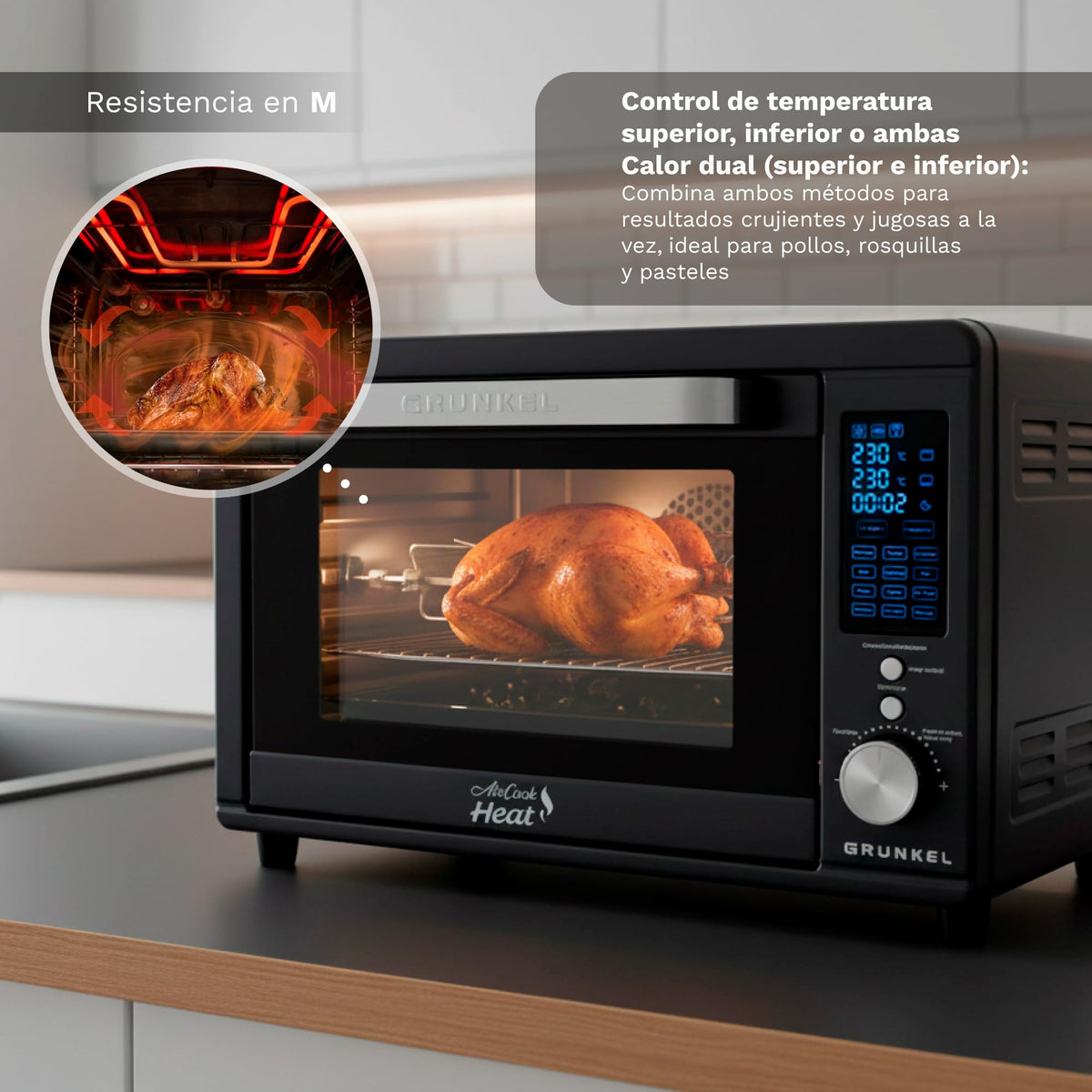 Horno eléctrico de sobremesa digital de 40 L Grunkel HR-40AIRCOOK