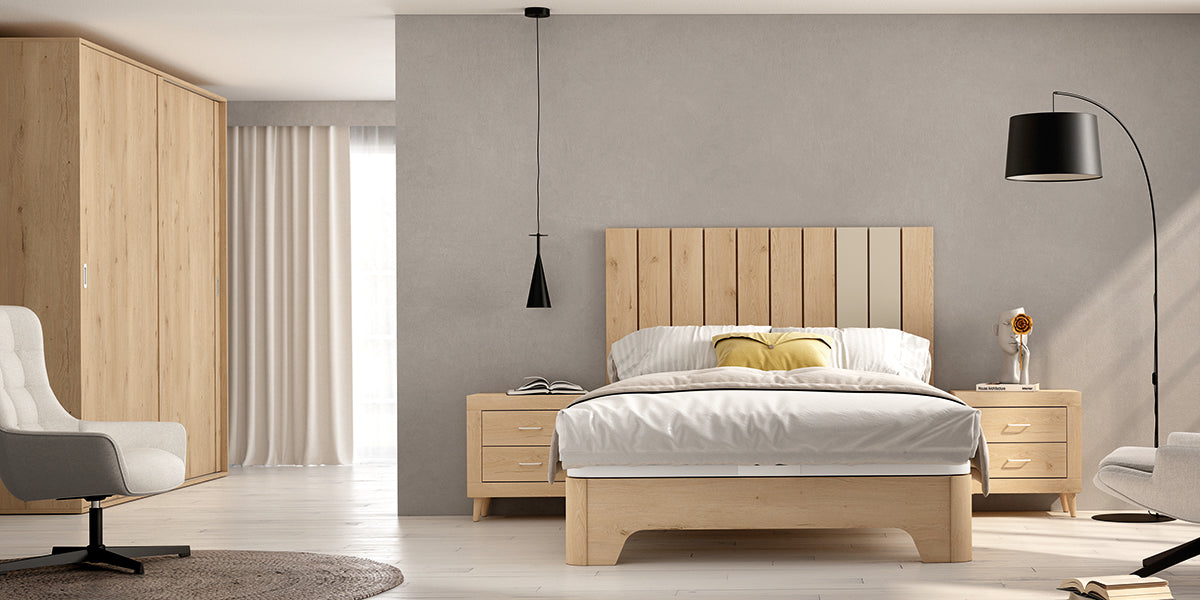 Cabezal STUA JORDAN evo de Muebles Azor en Roble/Perla (composición 12)