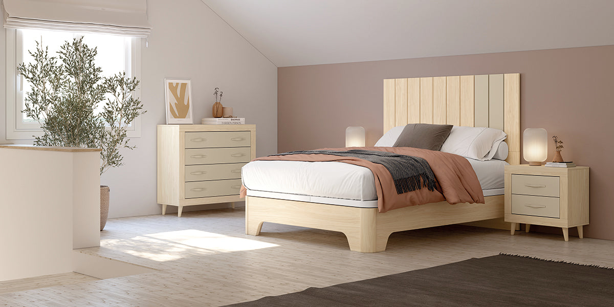Cabezal STUA JORDAN evo de Muebles Azor en Alpin/Perla (composición 19)