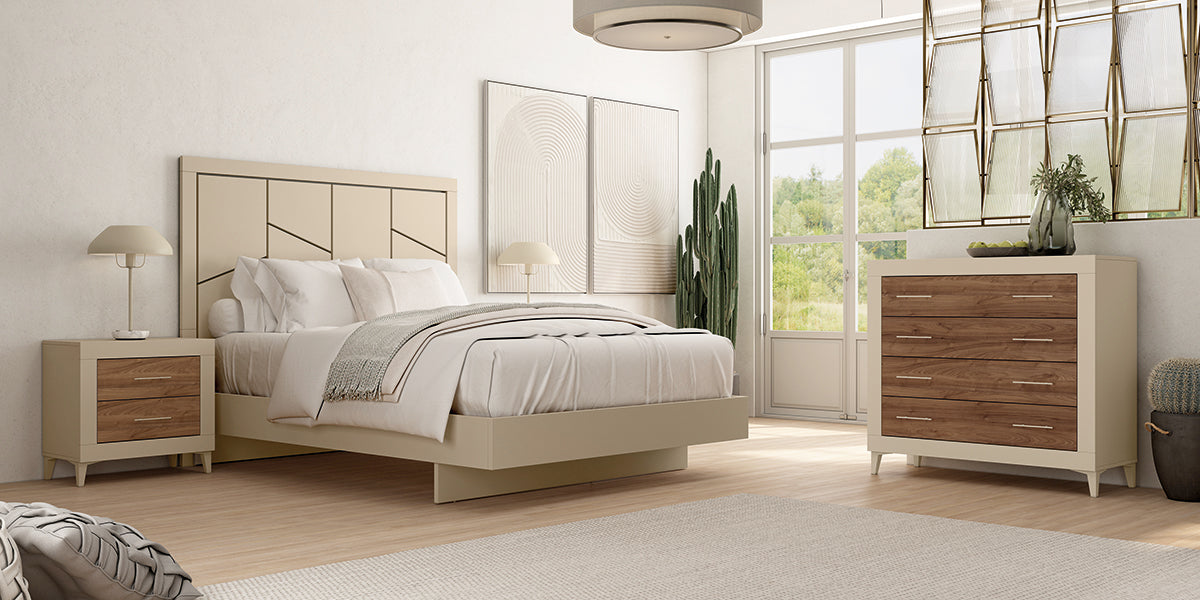 Cabezal DUETO JORDAN evo de Muebles Azor en Perla/Java (composición 27)