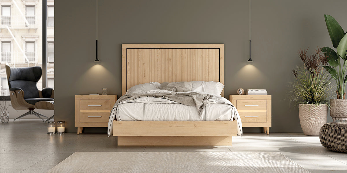 Cabezal KANE JORDAN evo de Muebles Azor en Roble/Lined Roble (composición 38)