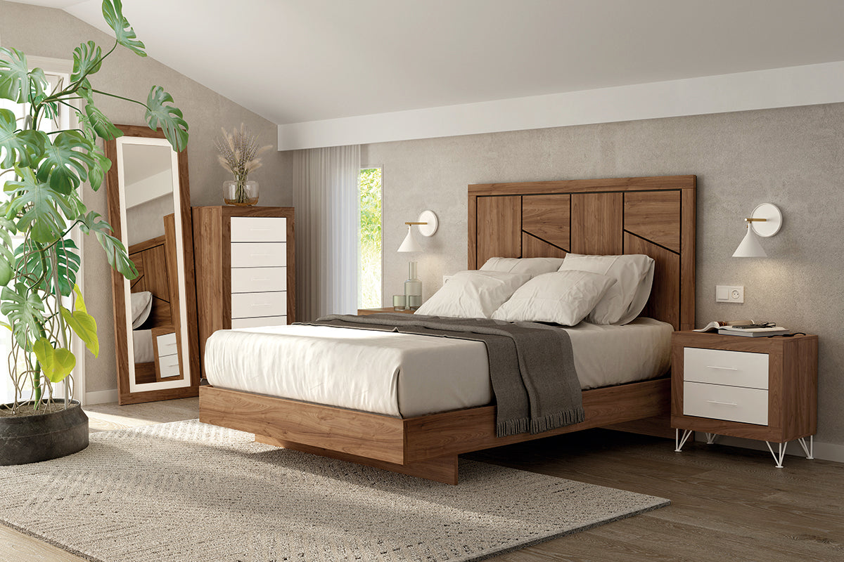 Cabezal DUETO JORDAN evo de Muebles Azor en Java/Soul Blanco (composición 45)