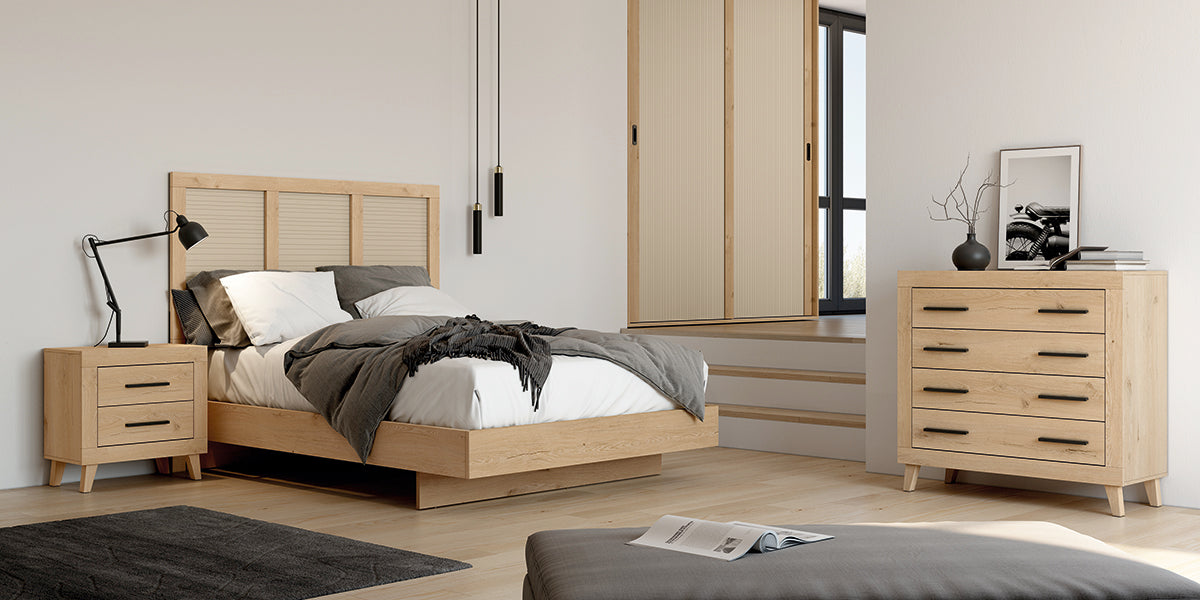 Cabezal MAUI JORDAN evo de Muebles Azor en Roble/Lined Perla (composición 56)