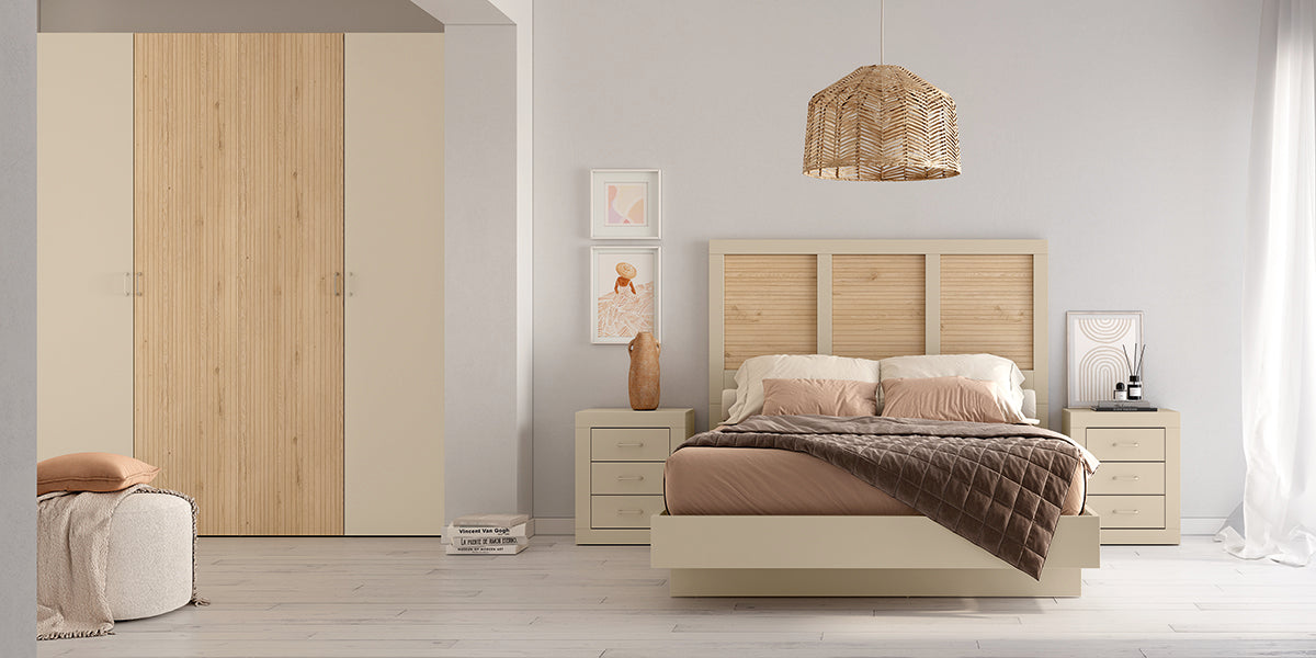 Cabezal MAUI JORDAN evo de Muebles Azor en Perla/Lined Perla (composición 65)
