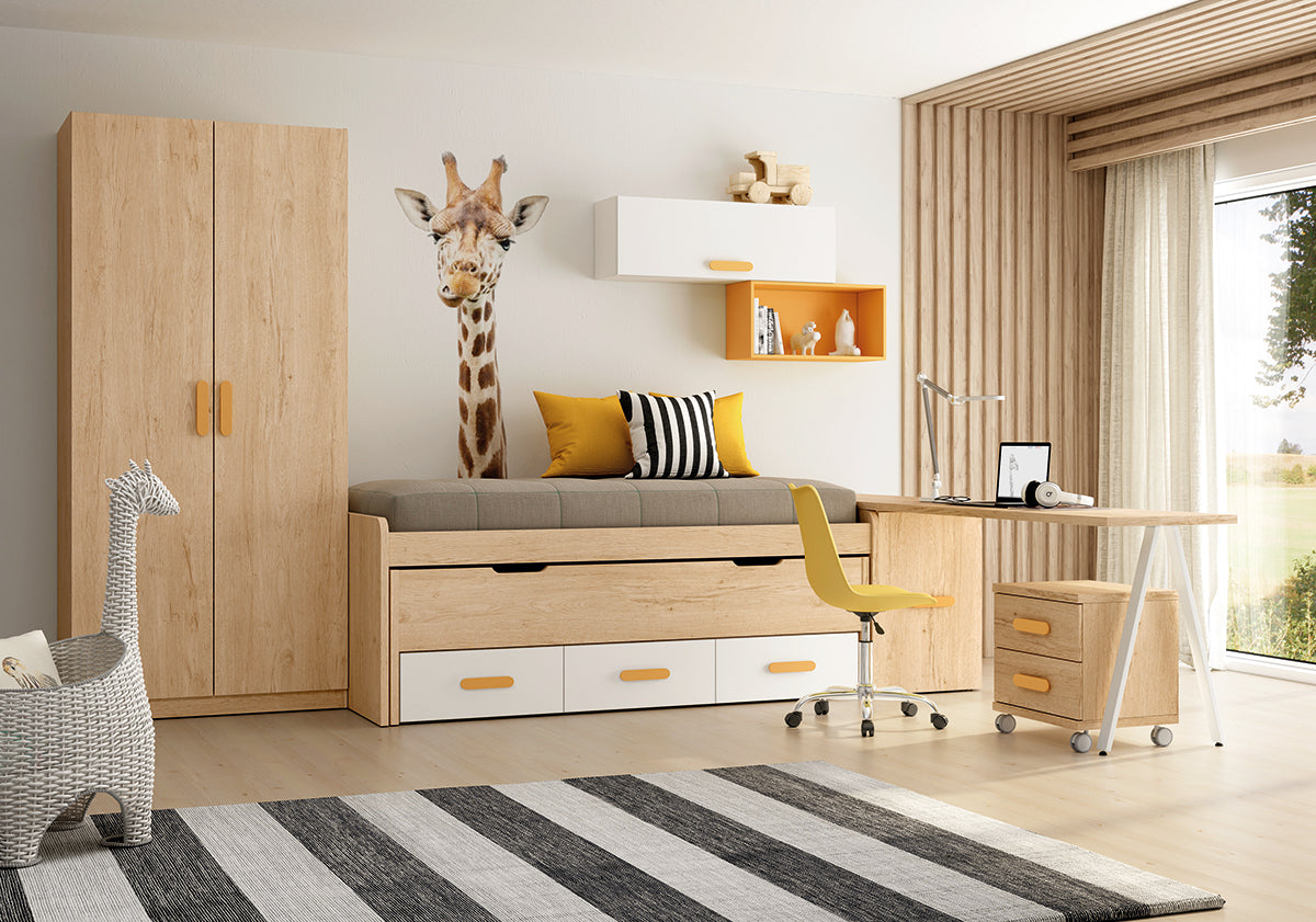 Dormitorio juvenil LIDER go L202 de Muebles Azor, ambiente de referencia para armario 2 puertas alto 238,5 cm