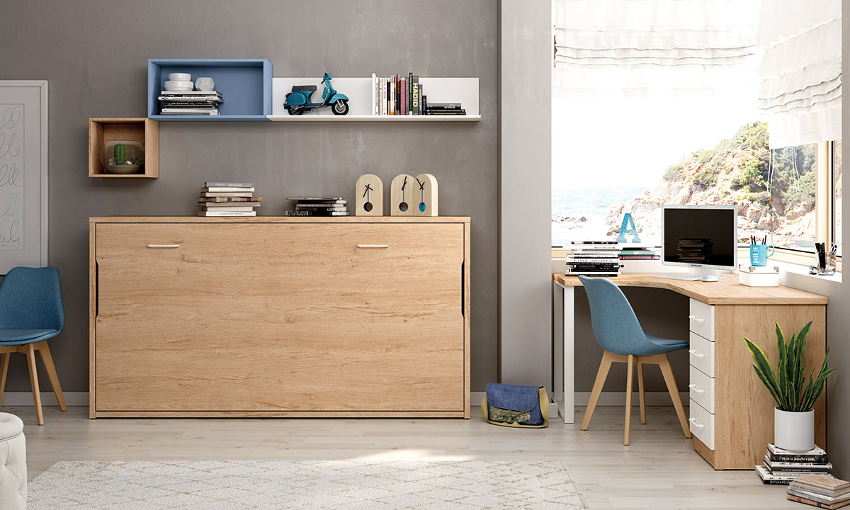 Lado inglete rincón de Muebles Azor, colección juvenil LIDER go, en el dormitorio L238